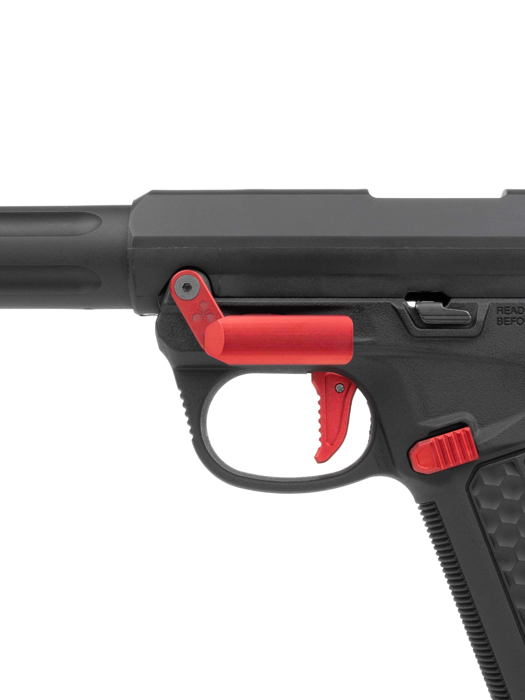 aap-01 with red novritsch univeral holster mount installed#color_red