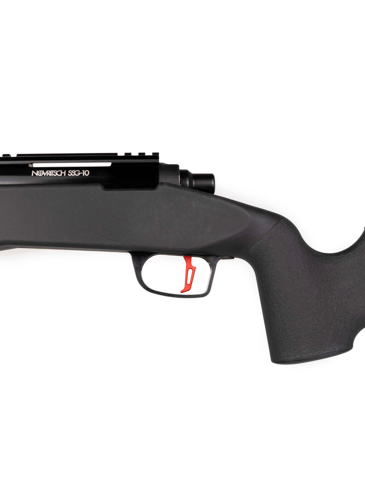 red tactical style Flux Trigger installed in SSG10 / VSR10 A2 stock#color_red