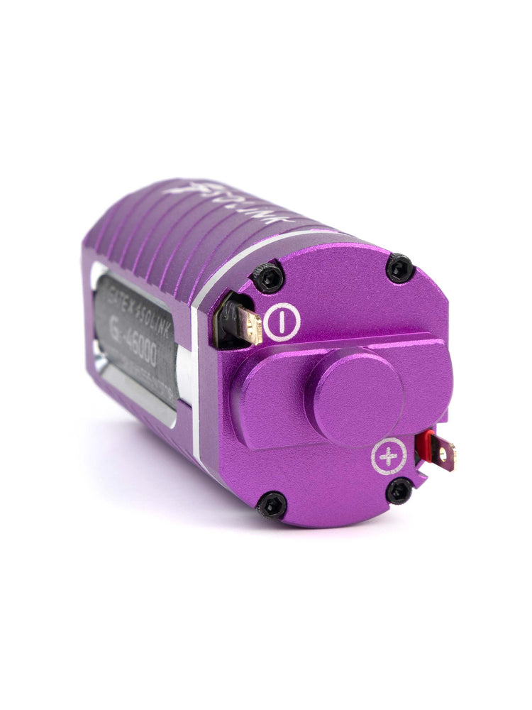 Gate G5 Smart brushless airsoft motor long type from back showing it's connection terminals