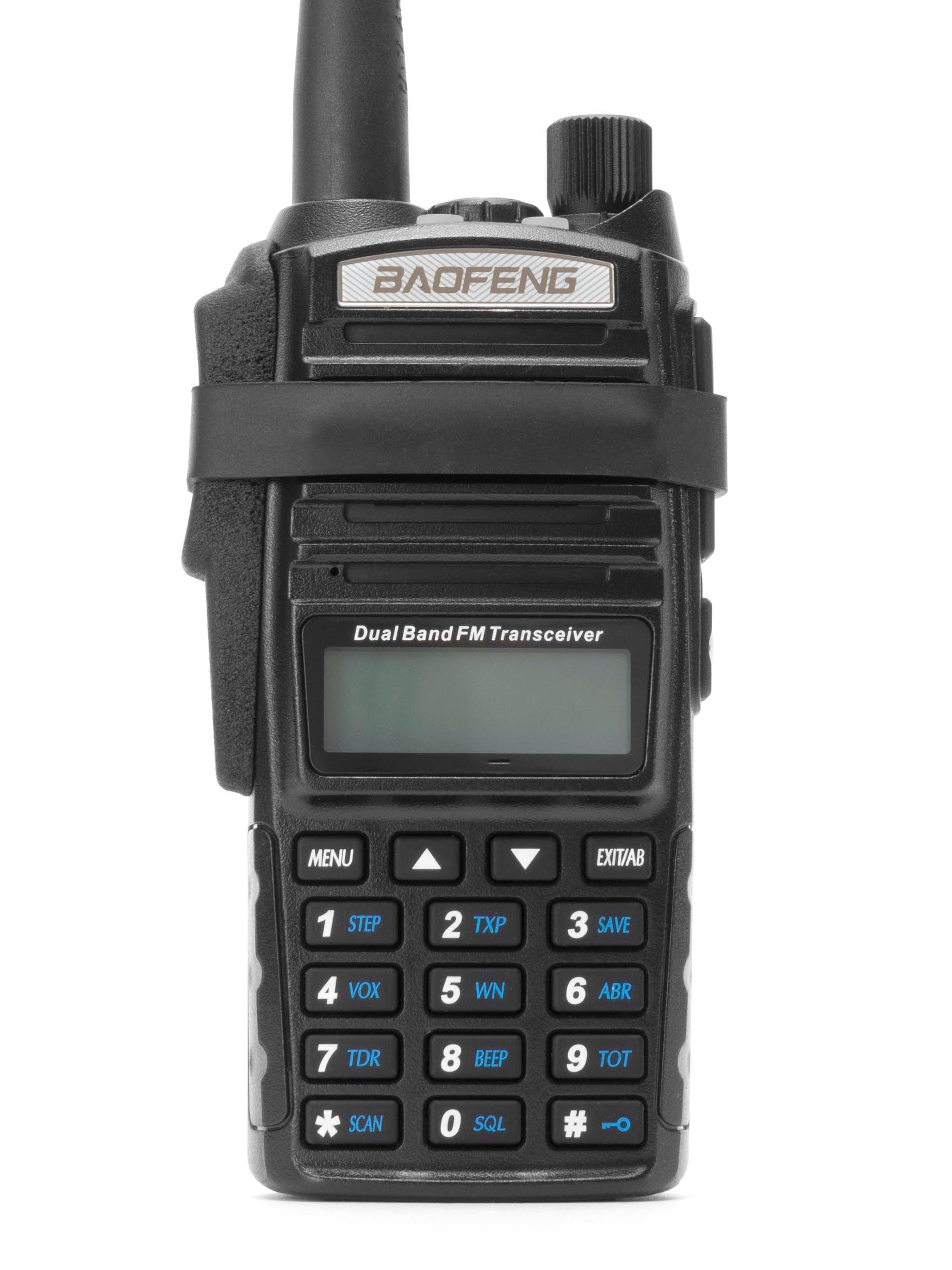 Baofeng UV-82 with PTT guard installed to prevent hotmic