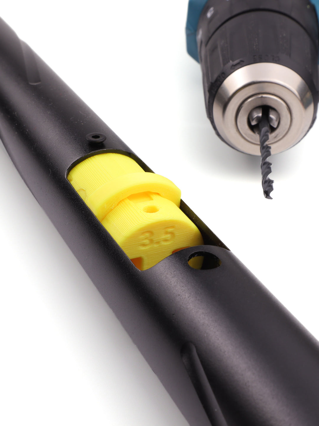 drill jig for TDC modification installed in an outer barrel