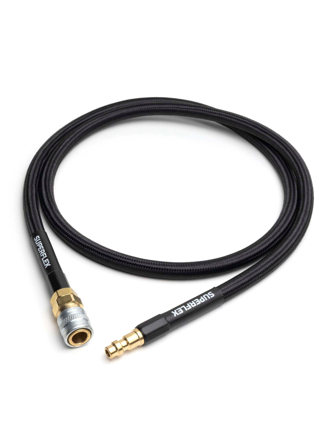 40inch hpa air line with black braided sleeve and US spec foster fittings for airsoft / paintball use