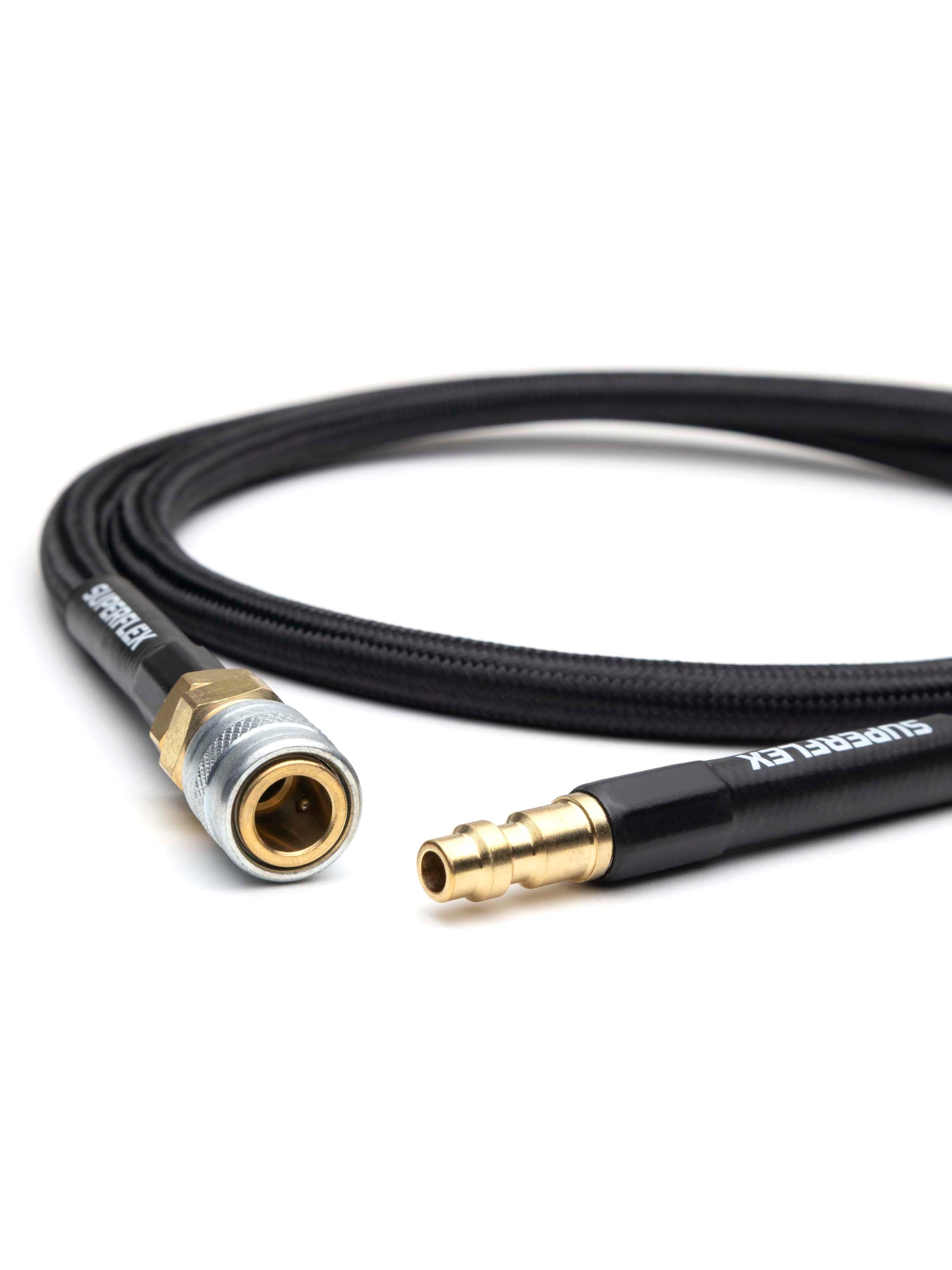40inch hpa air line with black braided sleeve and US spec foster fittings for airsoft / paintball use
