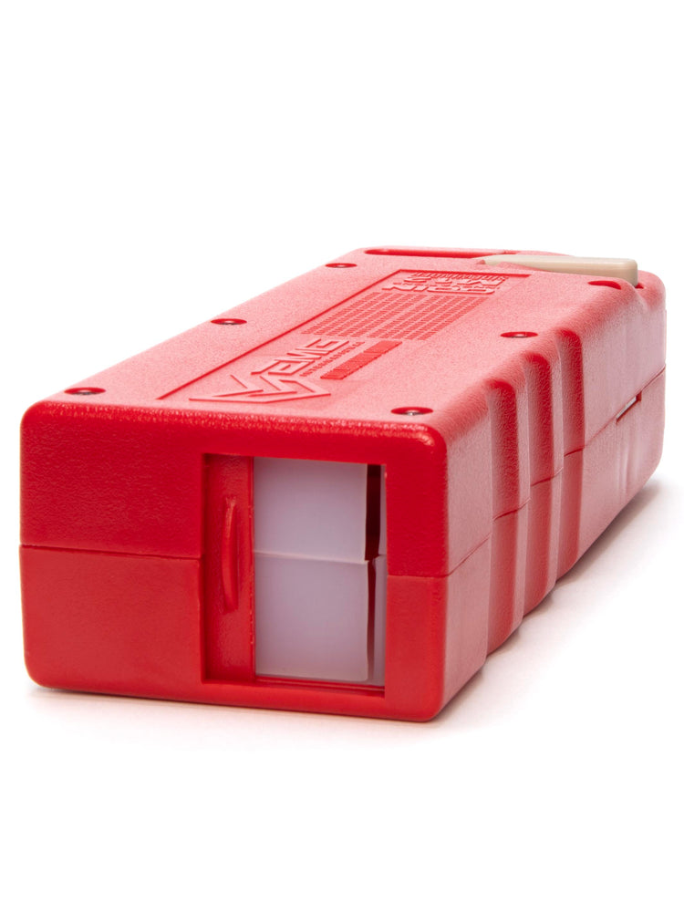 EMG ODIN M12 fill port with silicone flaps visible for noise dampening#color_red