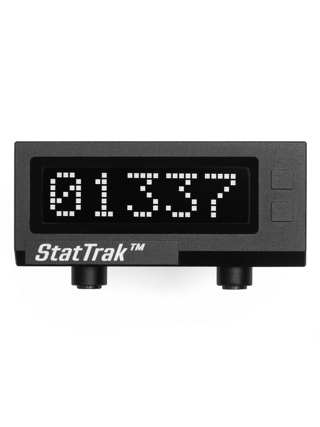 StatTrak device with digital display on a white background