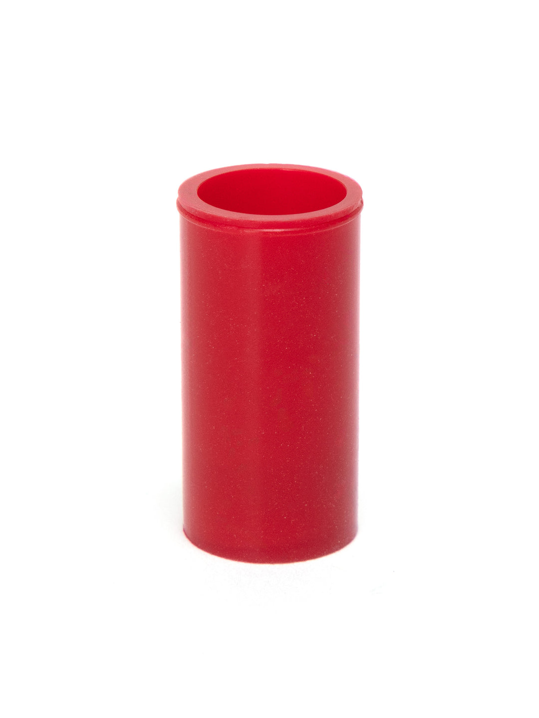 Red silicone SSG11 bucking standing upright with the extra outer sealing rib on top