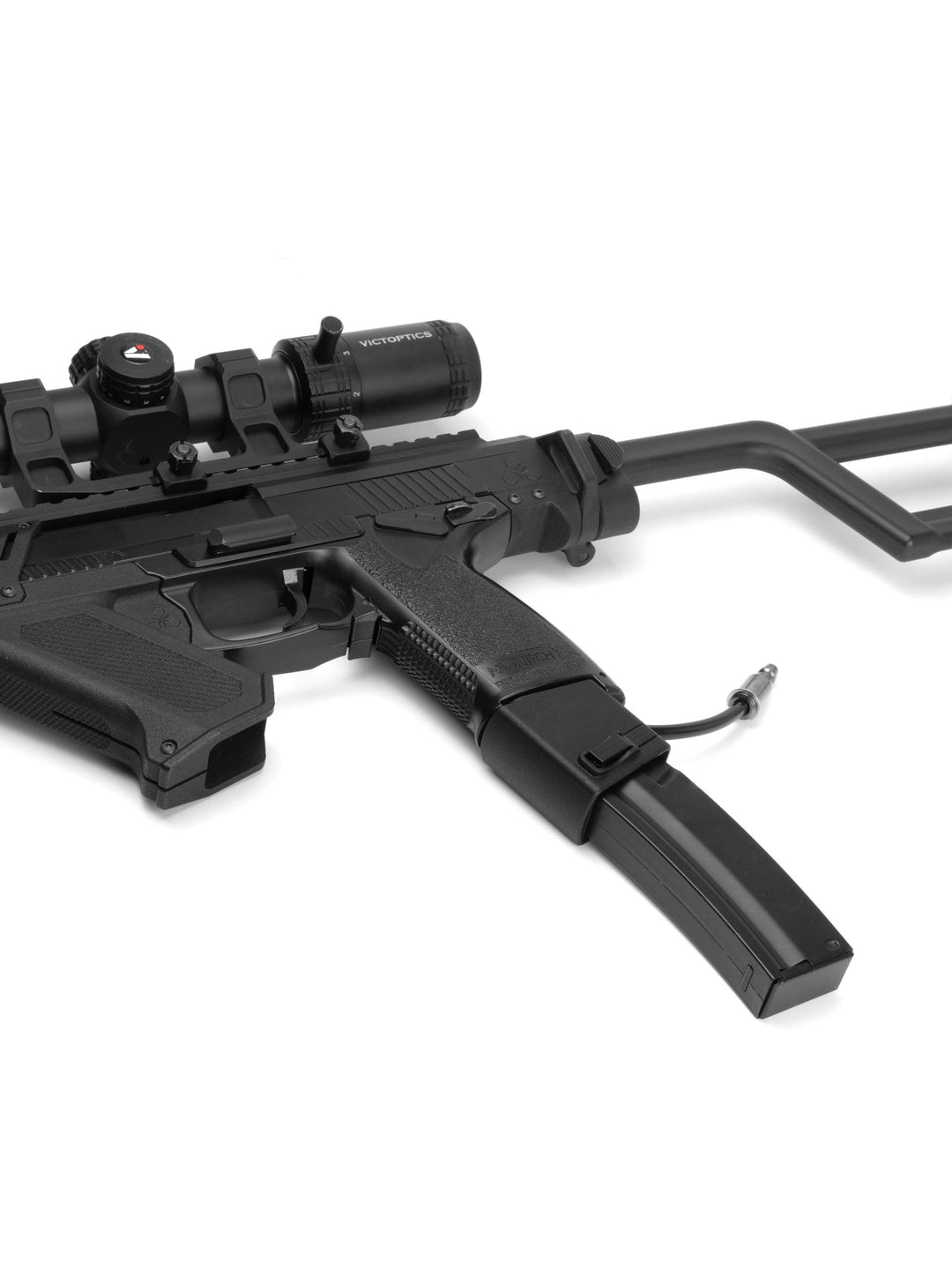 mk23 / ssx23 nano carbine kit replica with mp5 hpa adapter installed and short 60rd cyma magazine