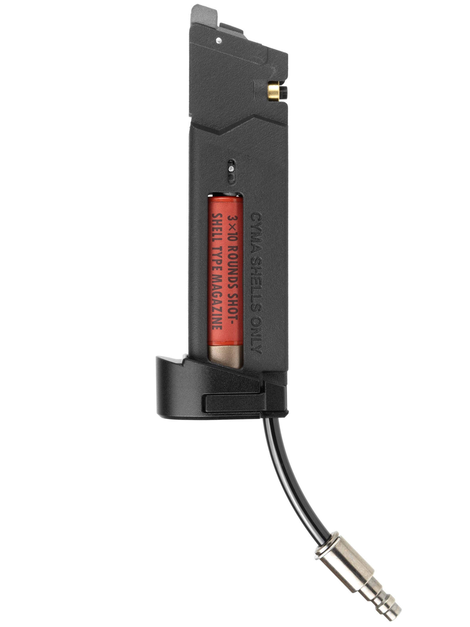 shotgun shell hpa adapter for ssx23 / mk23 from side with shell intalled