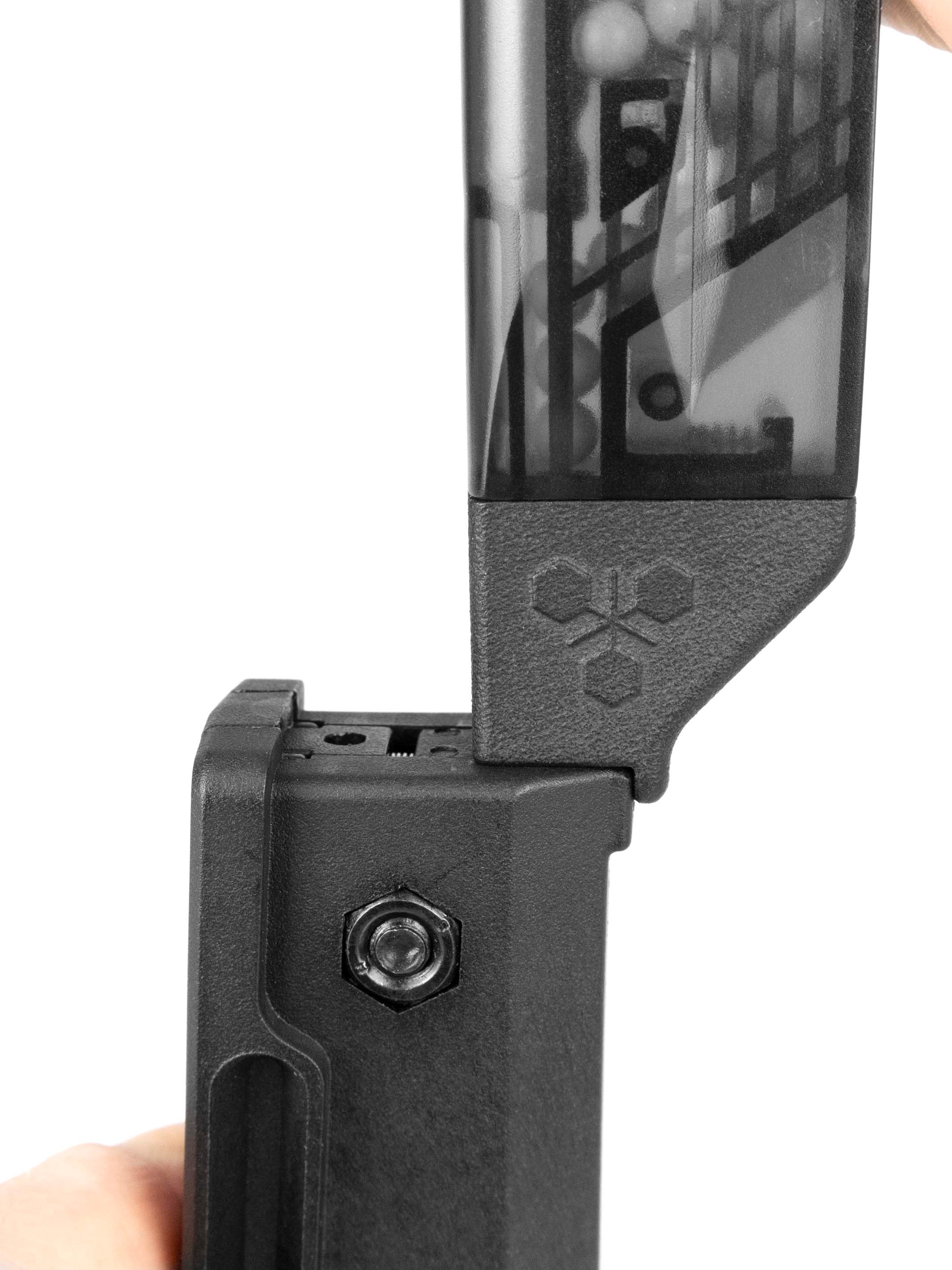 speedloader adapter for TAC-41 magazines with a BB retention mechanism