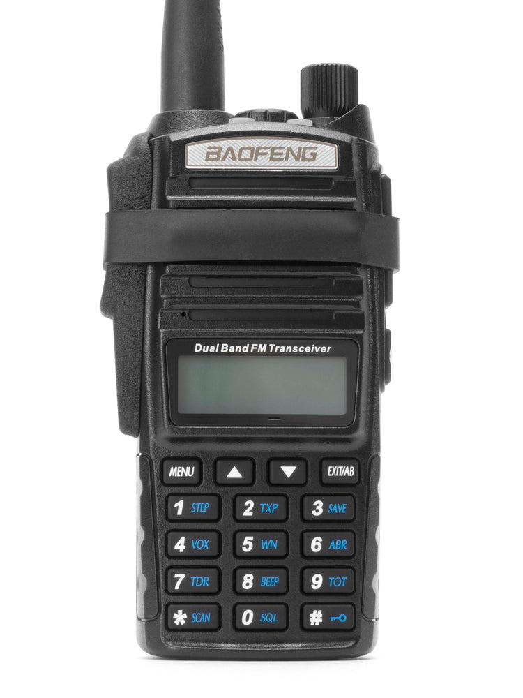 Baofeng UV-82 with PTT guard installed to prevent hotmic