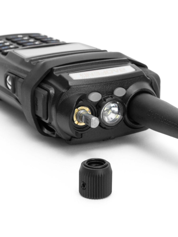 Baofeng UV-82 with aluminum volume dial with o-ring mod installed